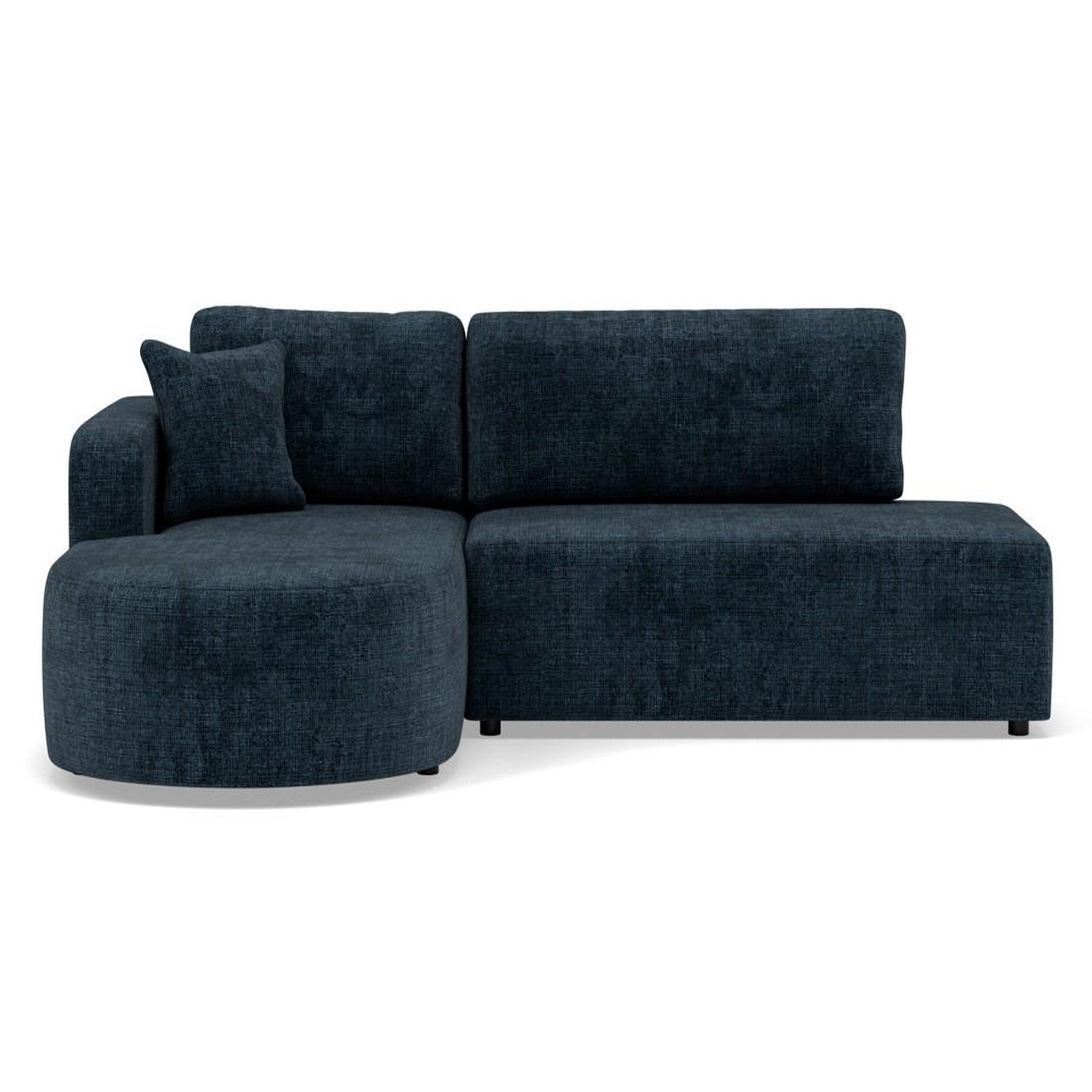 Voir la diapositive 1 : BEST MOBILIER Miro - canapé d'angle gauche 4 places convertible avec coffre en velours texturé