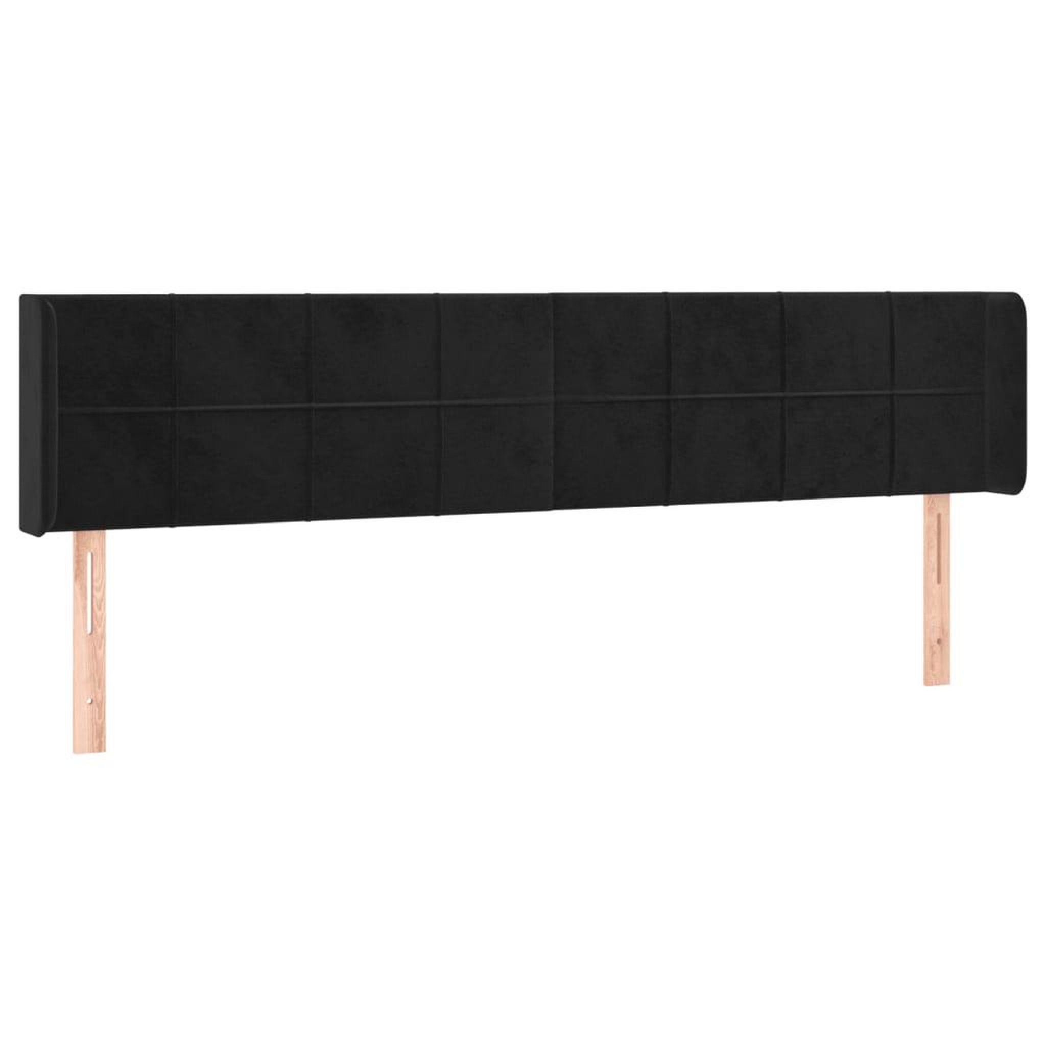 Voir la diapositive 2 : VIDAXL Tete de lit avec oreilles Noir 203x16x78/88 cm Velours