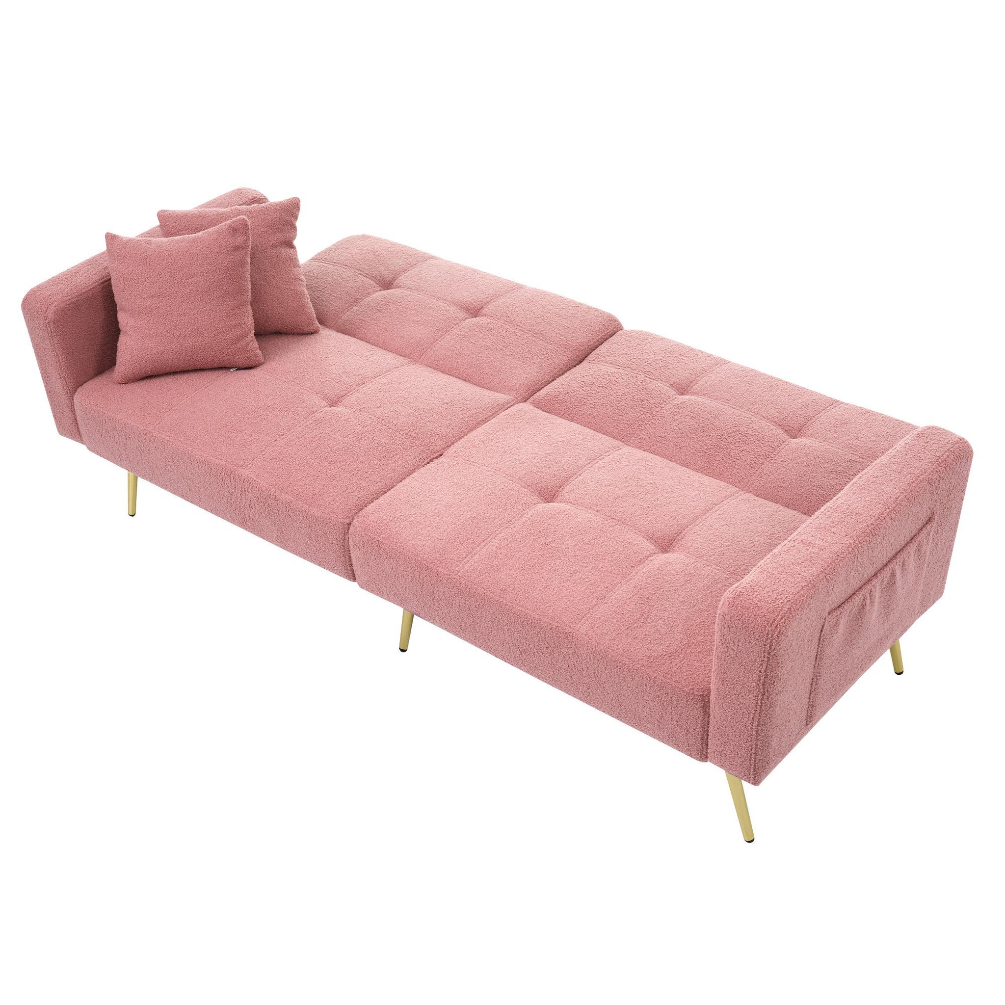 Voir la diapositive 4 : MERAX Canapé droit convertible 2 places tissu