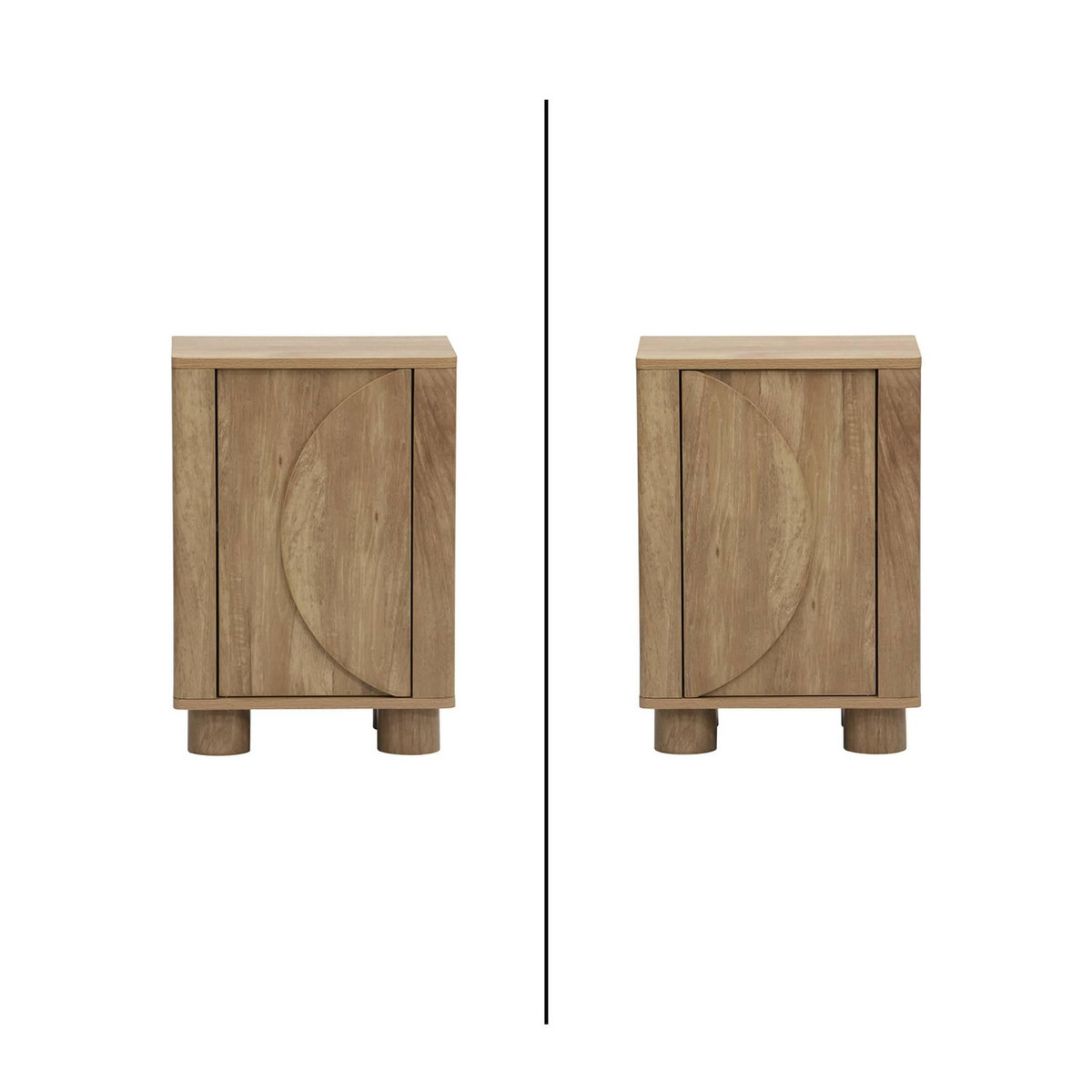SWEEEK Table de chevet décor bois de manguier 1 porte réversible Pondi