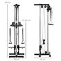 Voir la diapositive 3 : HOMCOM Station de musculation montage mural - double poulie, tirage poitrine, lat pulldown - acier gris noir