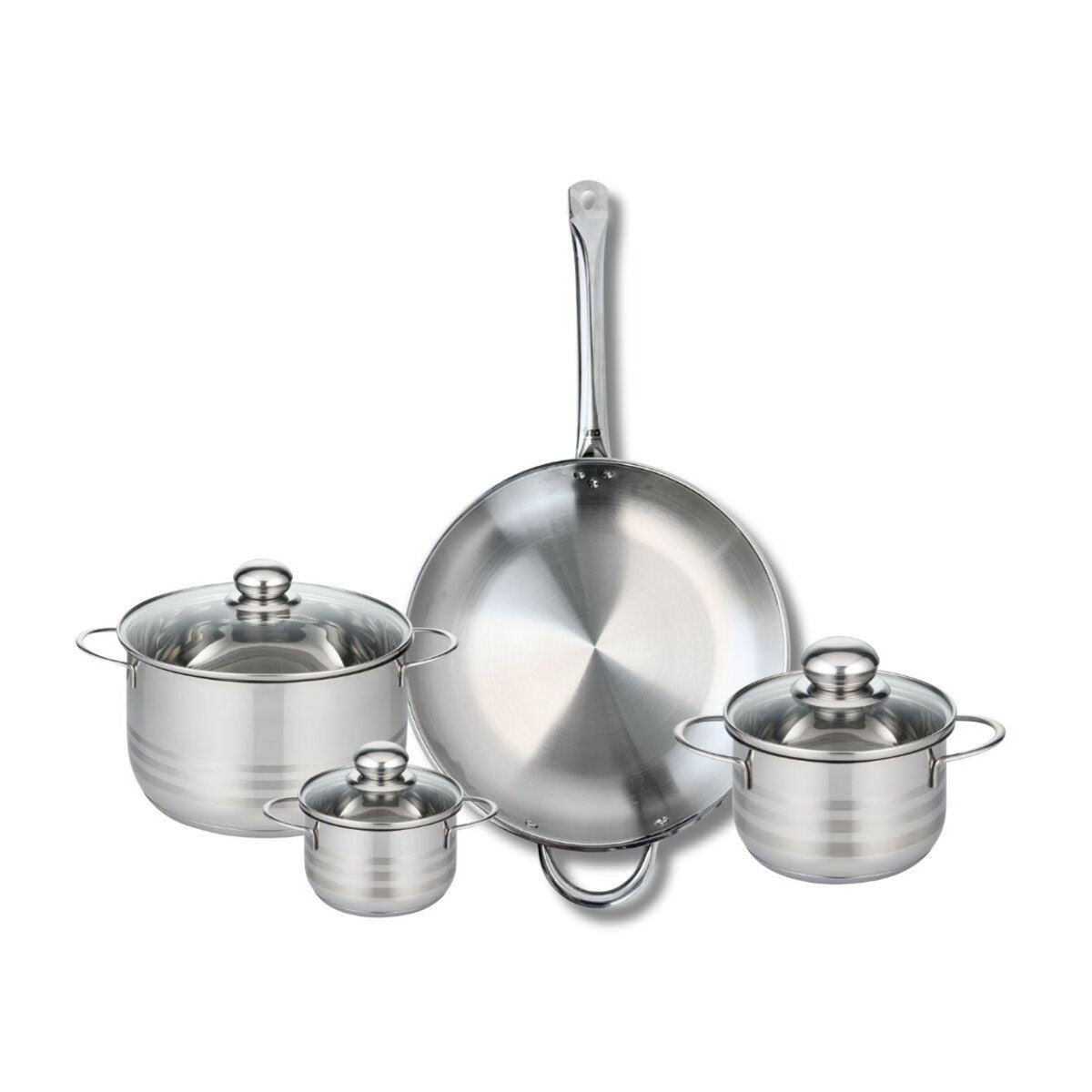 ELO Ensemble de 1 Poêle de cuisson 32 cm et 3 faitouts 12, 16 et 20 cm Elo Profi Brillant