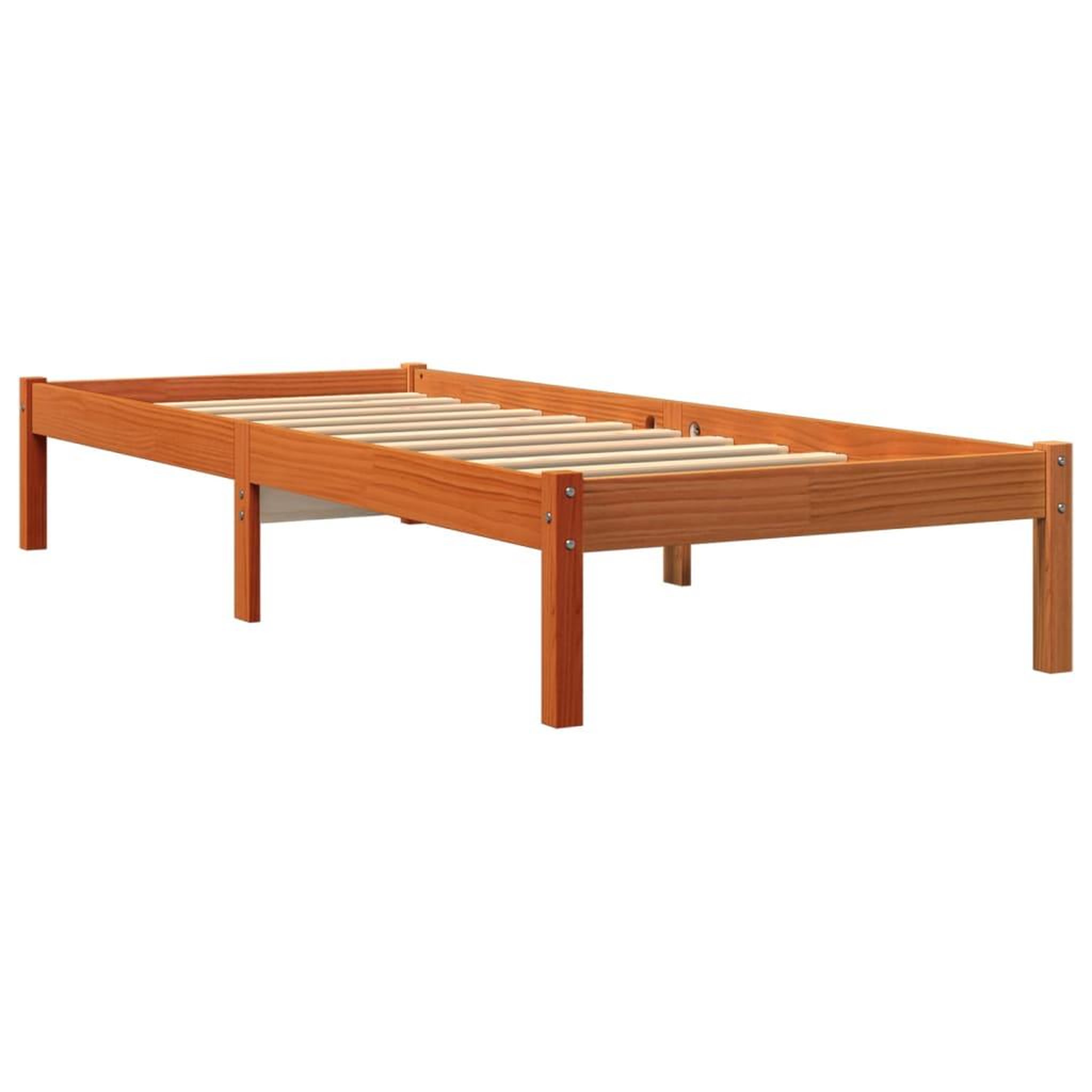 Voir la diapositive 3 : VIDAXL Cadre de lit sans matelas cire marron 90x190 cm bois pin massif