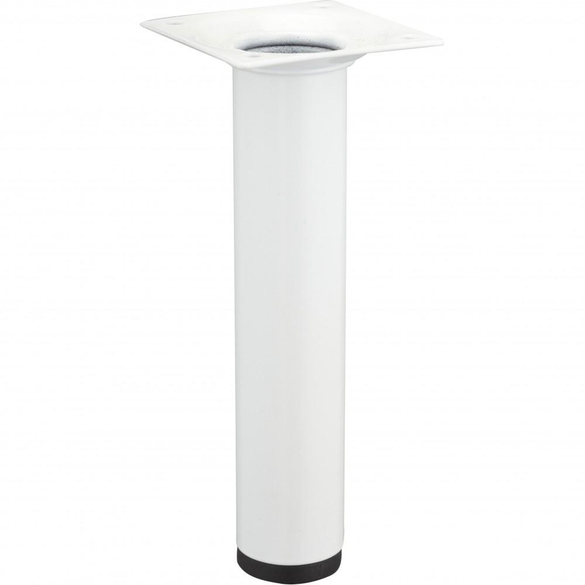 CENTRALE BRICO Pied meuble cylindrique HETTICH fixe acier époxy blanc