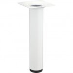 CENTRALE BRICO Pied meuble cylindrique HETTICH fixe acier époxy blanc