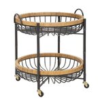 Paris Prix Desserte de Cuisine à Roulettes  Cebu  62cm Noir & Naturel