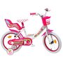  Vélo 16  Fille  LICORNE/UNICORN  pour enfant de 105/120 cm avec stabilisateurs à molettes - 2 freins - Panier avant - Porte poupée arrière
