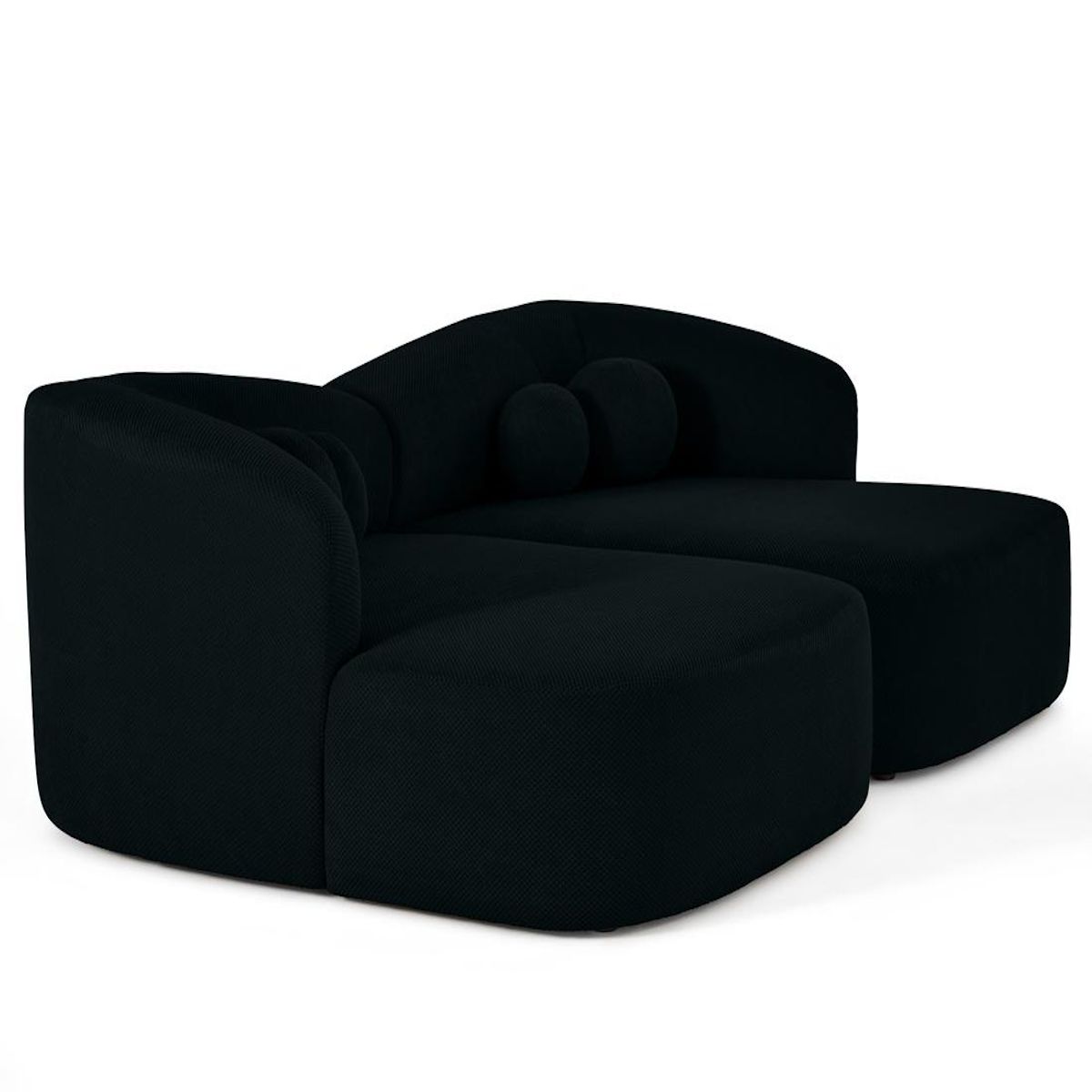 LISA DESIGN Charles - canapé droit 4 places avec double méridienne - assise profonde - en velours texturé
