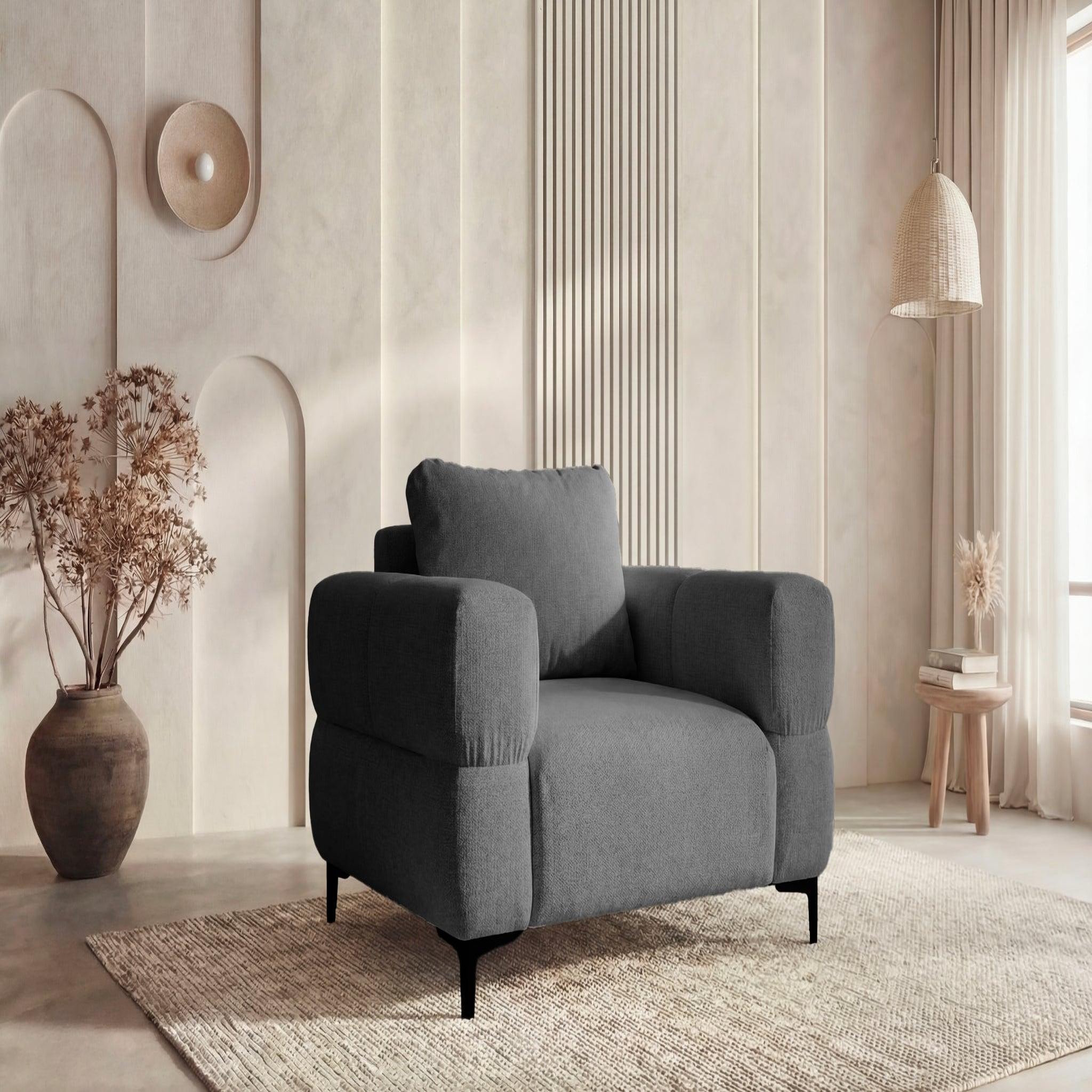 Voir la diapositive 2 : CASANOVA PARIS Elton - fauteuil en tissu lisse