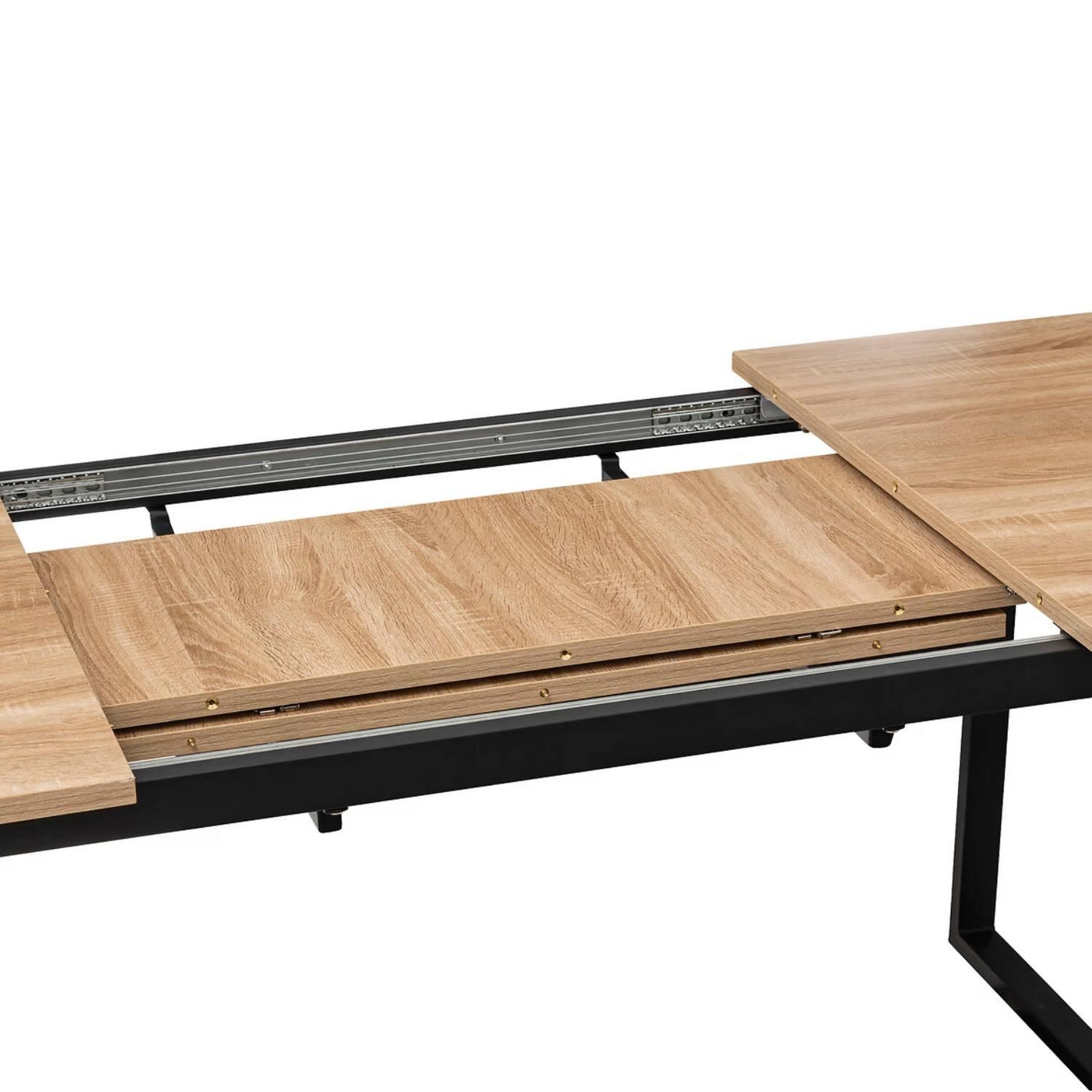 Voir la diapositive 3 : FIVE Table à manger extensible effet chêne pour 6 à 8 personnes aliaj - beige