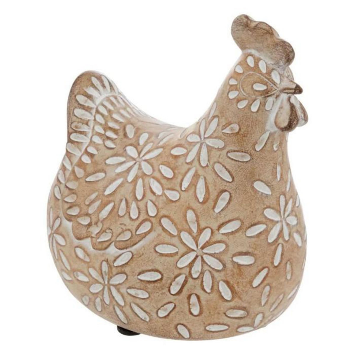 ATMOSPHERA Statuette Poule Déco  Linda  20cm Beige