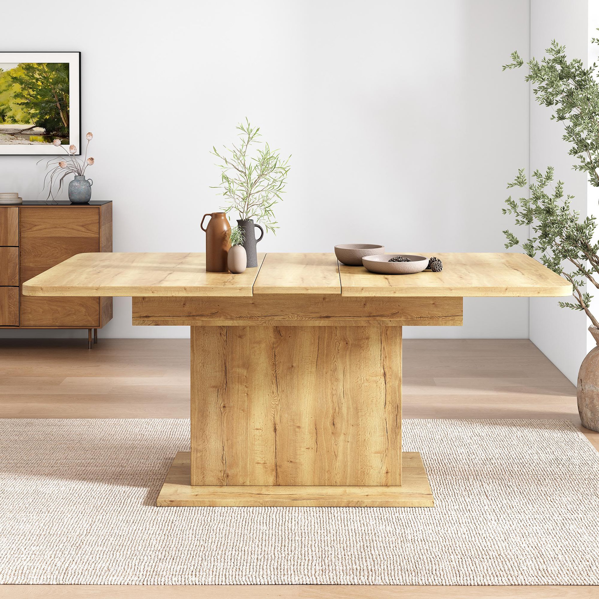 Voir la diapositive 3 : MERAX Table à Manger 110(130) X 70 X 75cm Extensible Avec Rangement