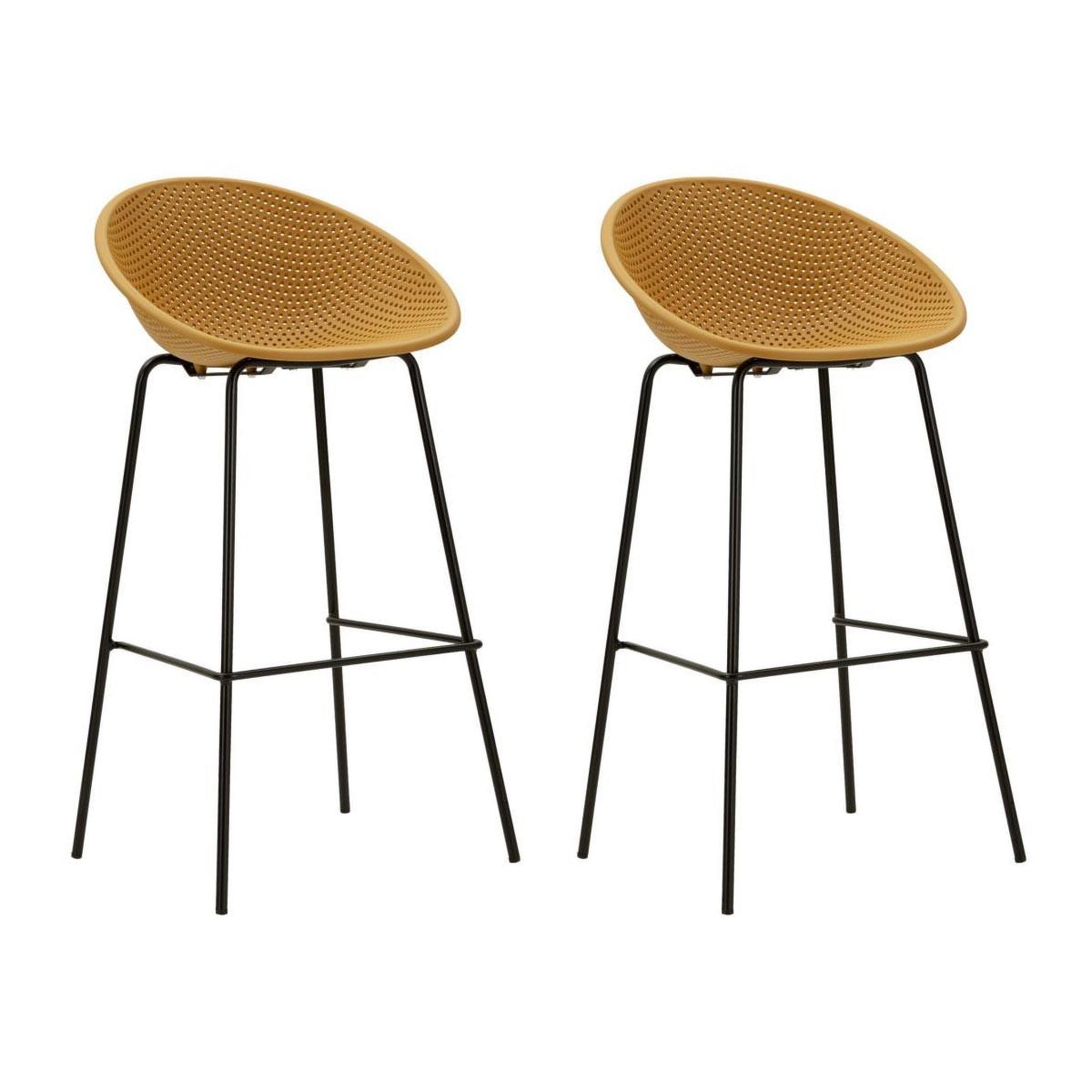 Paris Prix Lot de 2 tabourets de bar  ibiza  98cm moutarde