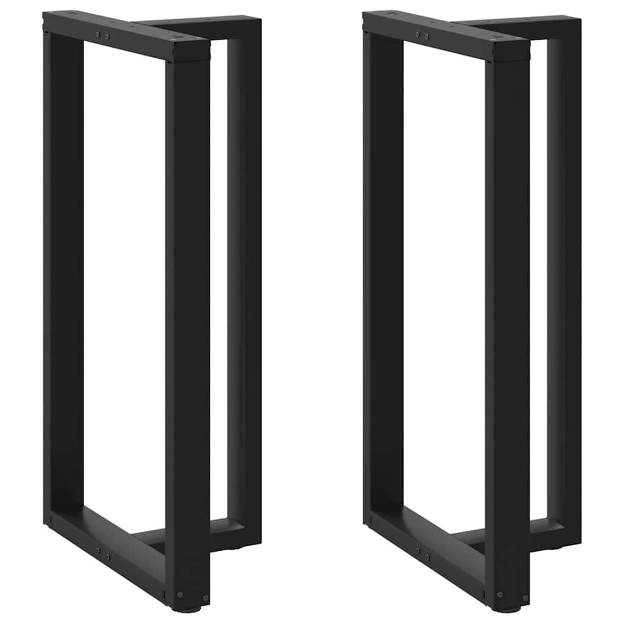 VIDAXL Pieds de table de bar forme de T 2 pcs noir 60x35x(110-111) cm