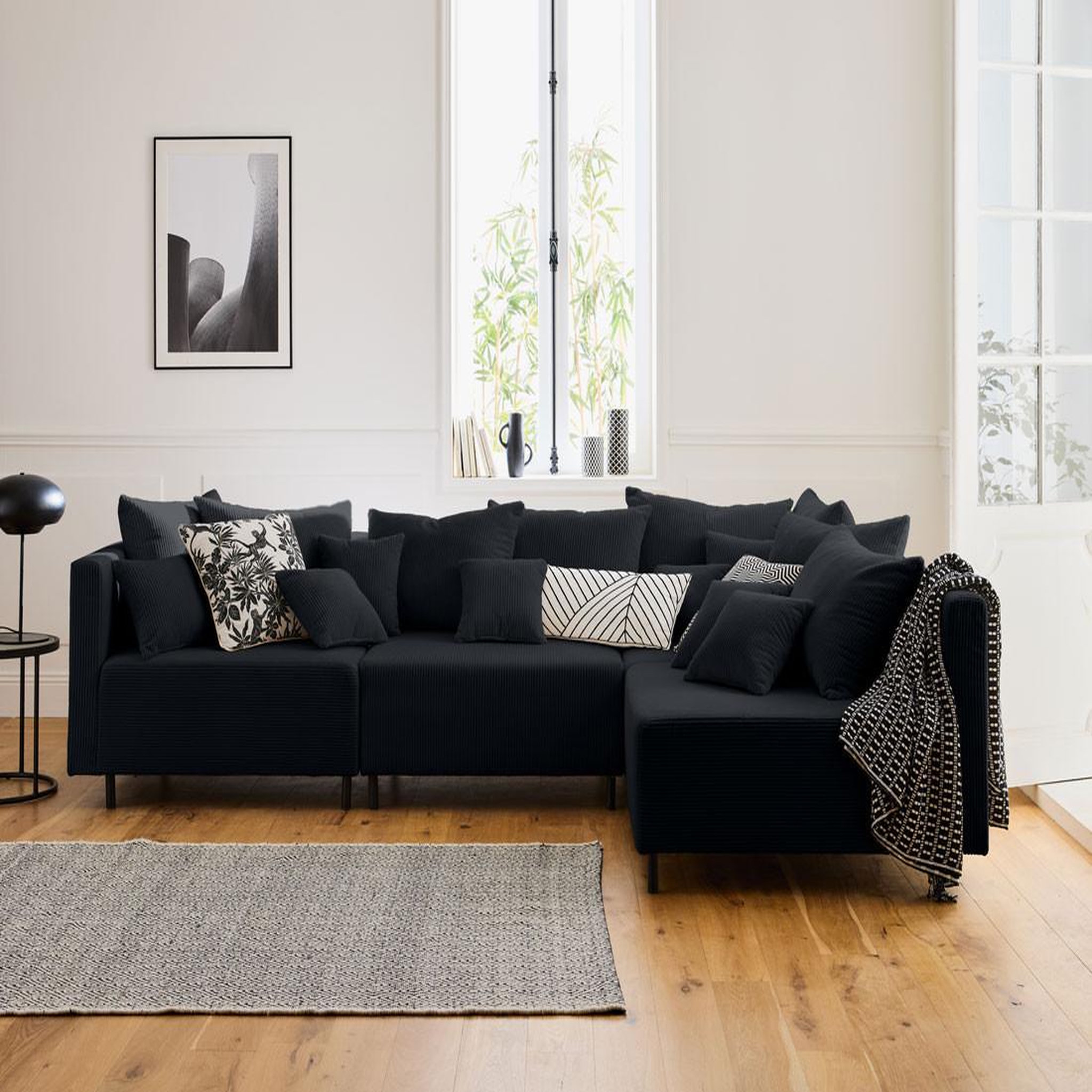 Voir la diapositive 2 : BEST MOBILIER Edinburg - module d'assise - en velours côtelé