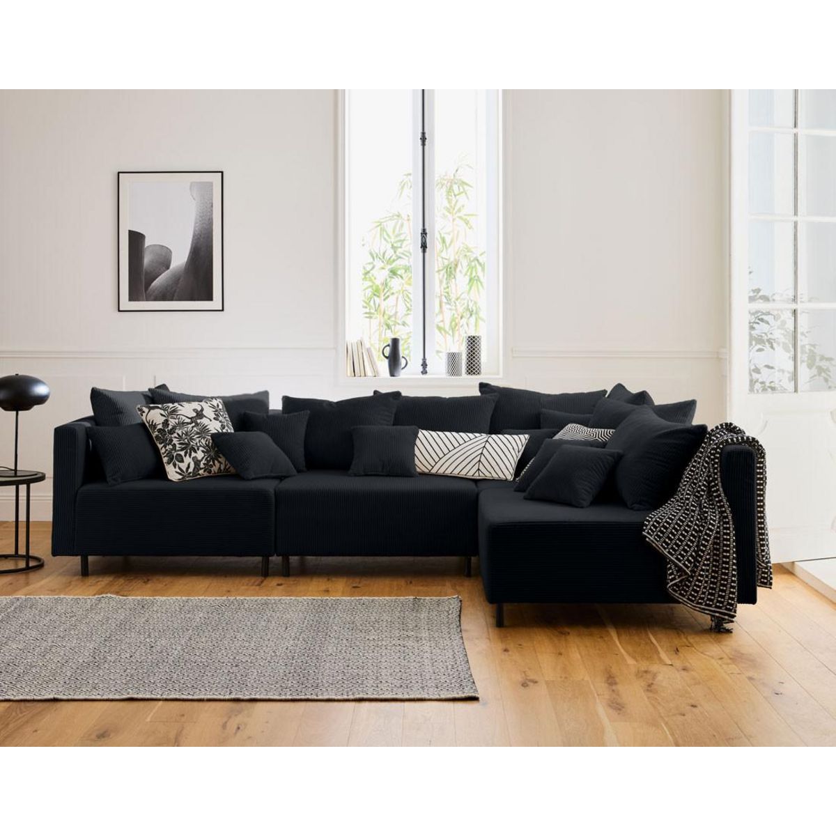 LISA DESIGN Edinburg - module d'assise sans accoudoirs - en velours côtelé