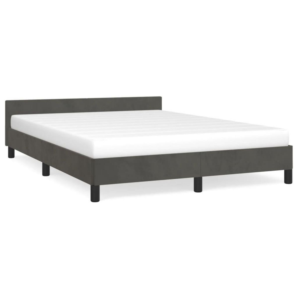 VIDAXL Cadre de lit sans matelas gris fonce 140x200 cm velours
