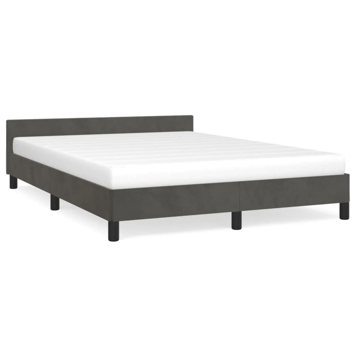 VIDAXL Cadre de lit sans matelas gris fonce 140x200 cm velours
