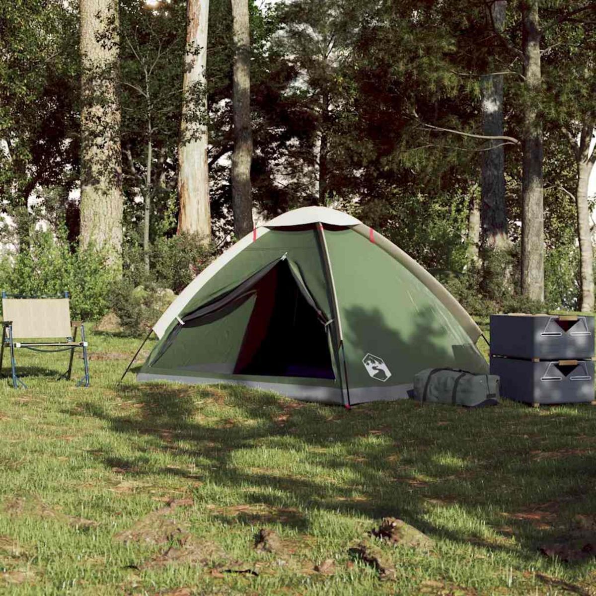 VIDAXL Tente de camping a dome 2 personne vert impermeable