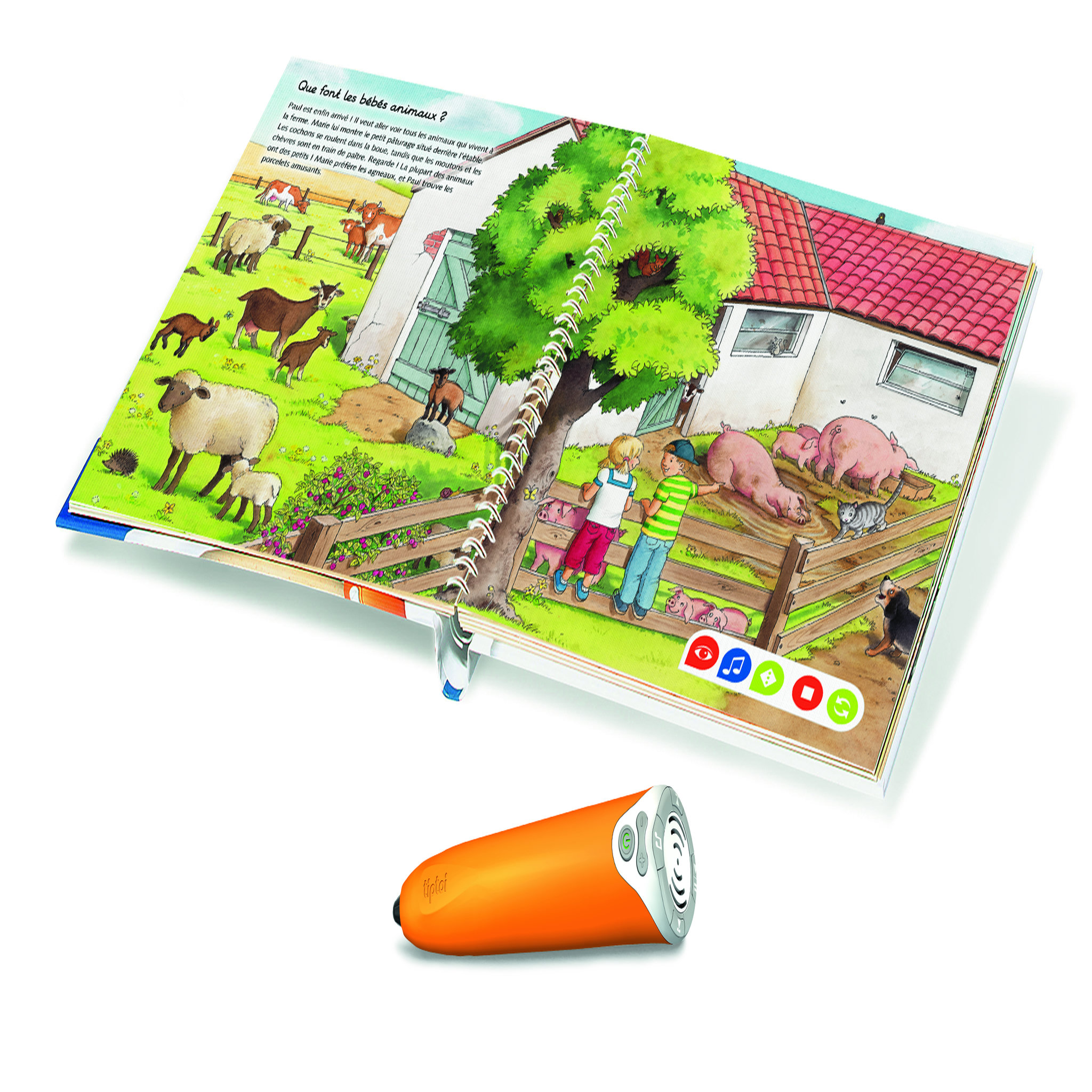 Voir la diapositive 2 : RAVENSBURGER Coffret complet lecteur interactif + Livre imagier "A la ferme" - Tiptoi