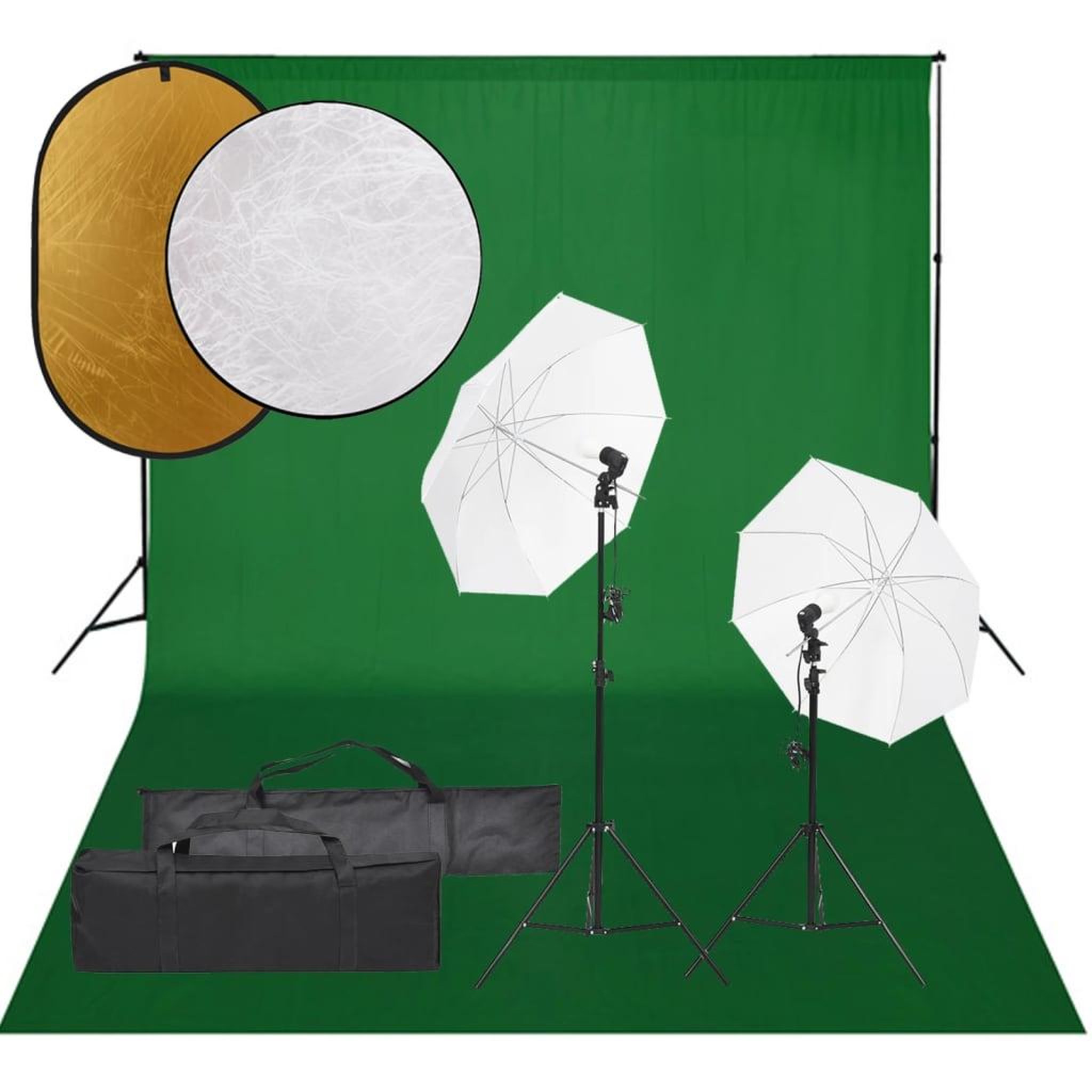 VIDAXL Kit de studio photo avec eclairage toile de fond et reflecteur