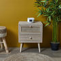 Voir la diapositive 4 : Paris Prix Table de Chevet en Bois 2 Tiroirs  Bessie  50cm Naturel