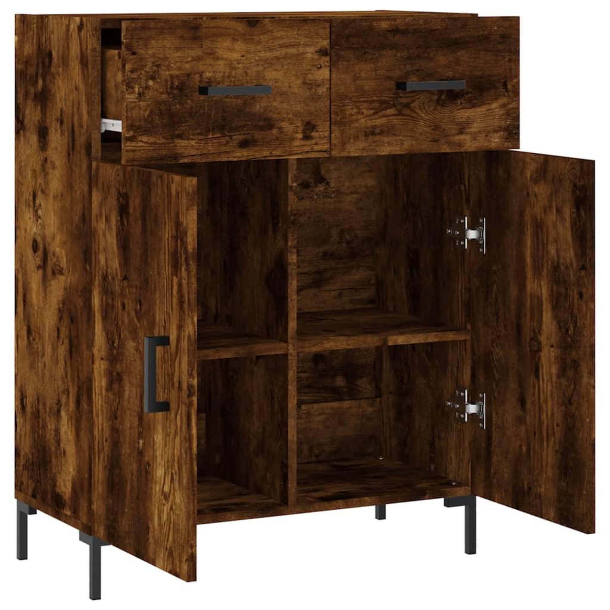 Voir la diapositive 5 : VIDAXL Buffet chene fume 69,5x34x90 cm bois d'ingenierie