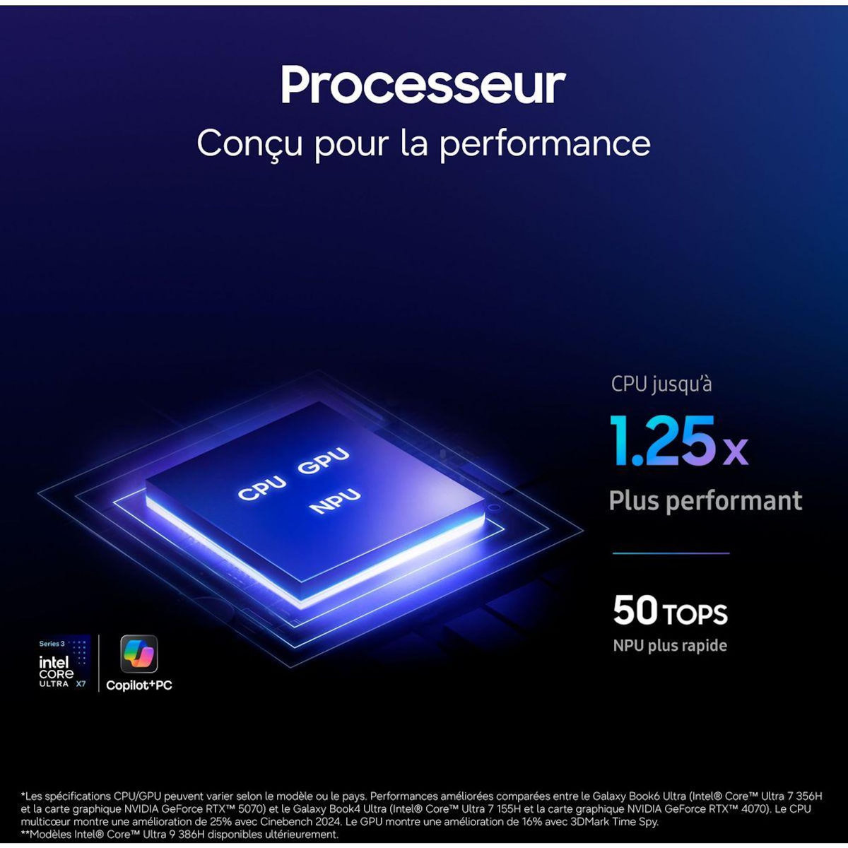 Samsung Ordinateur portable Galaxy Book6 Ultra AI 16  Tactile - Intel Core Ultra X7 - 32 Go RAM - SSD 1 To - Copilot+