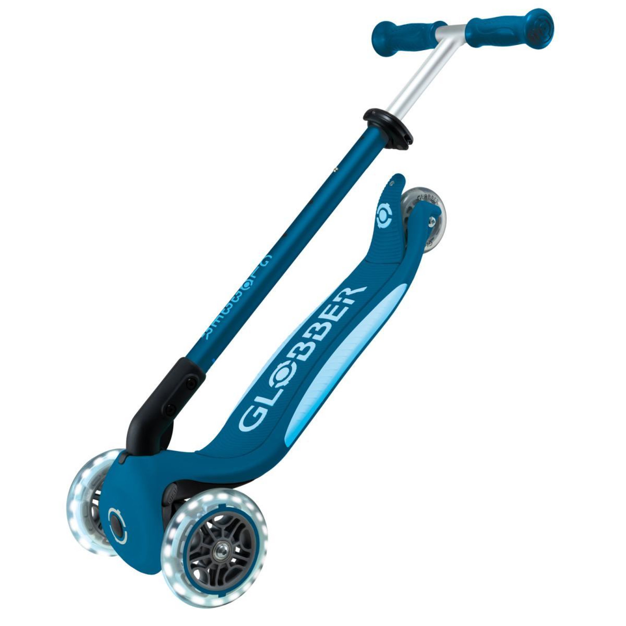 Voir la diapositive 4 : Globber Primo Foldable Lights Plus V2 Petrole Bleu / Bleu Clair
