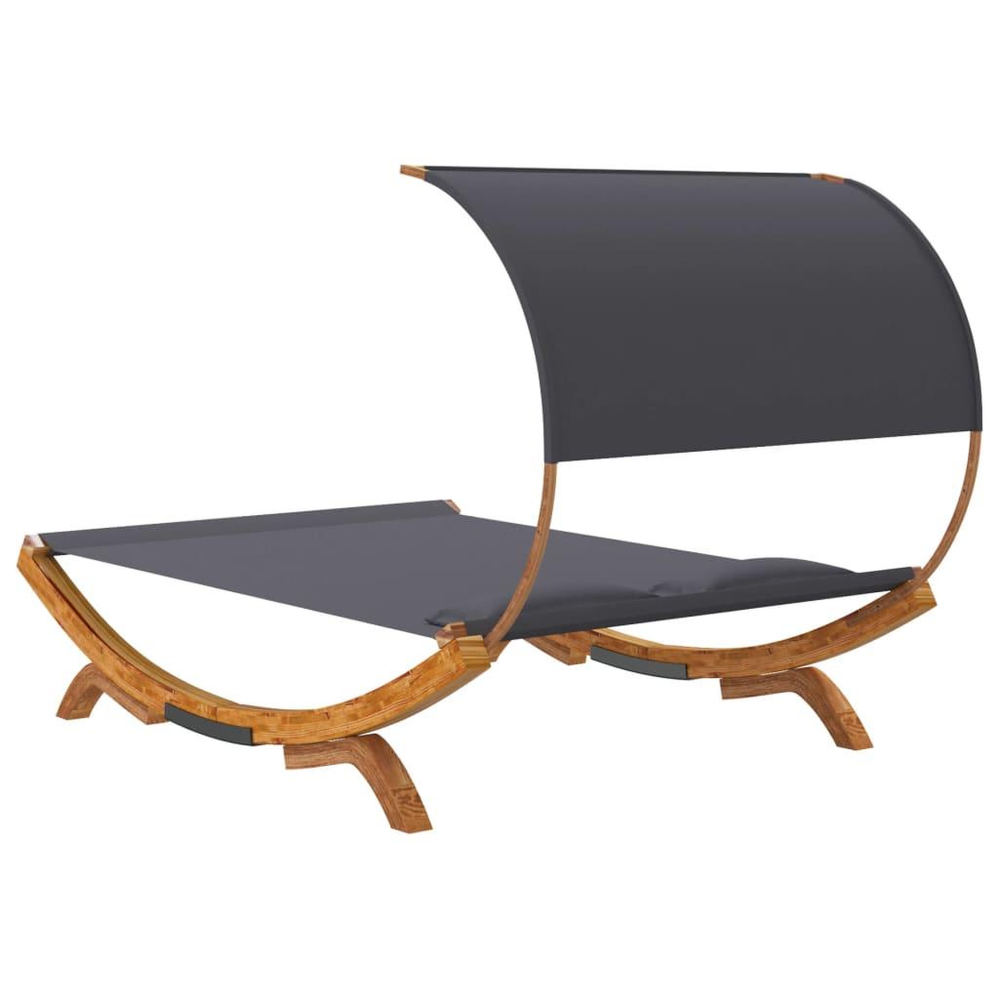 Voir la diapositive 5 : VIDAXL Lit repos et auvent 165x203x126 cm Bois courbe Anthracite