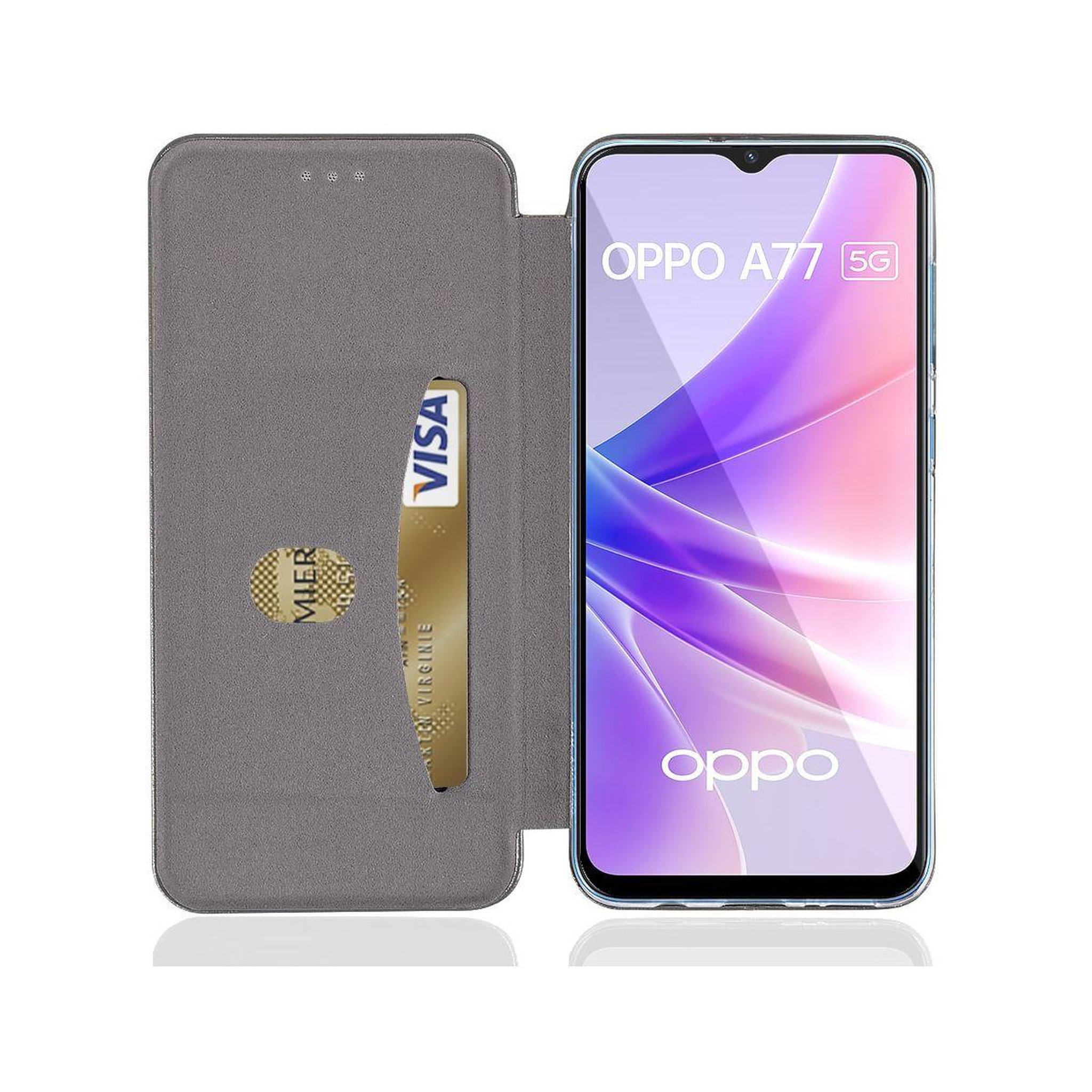 Voir la diapositive 3 : IBROZ Etui oppo a77 5g cuir noir
