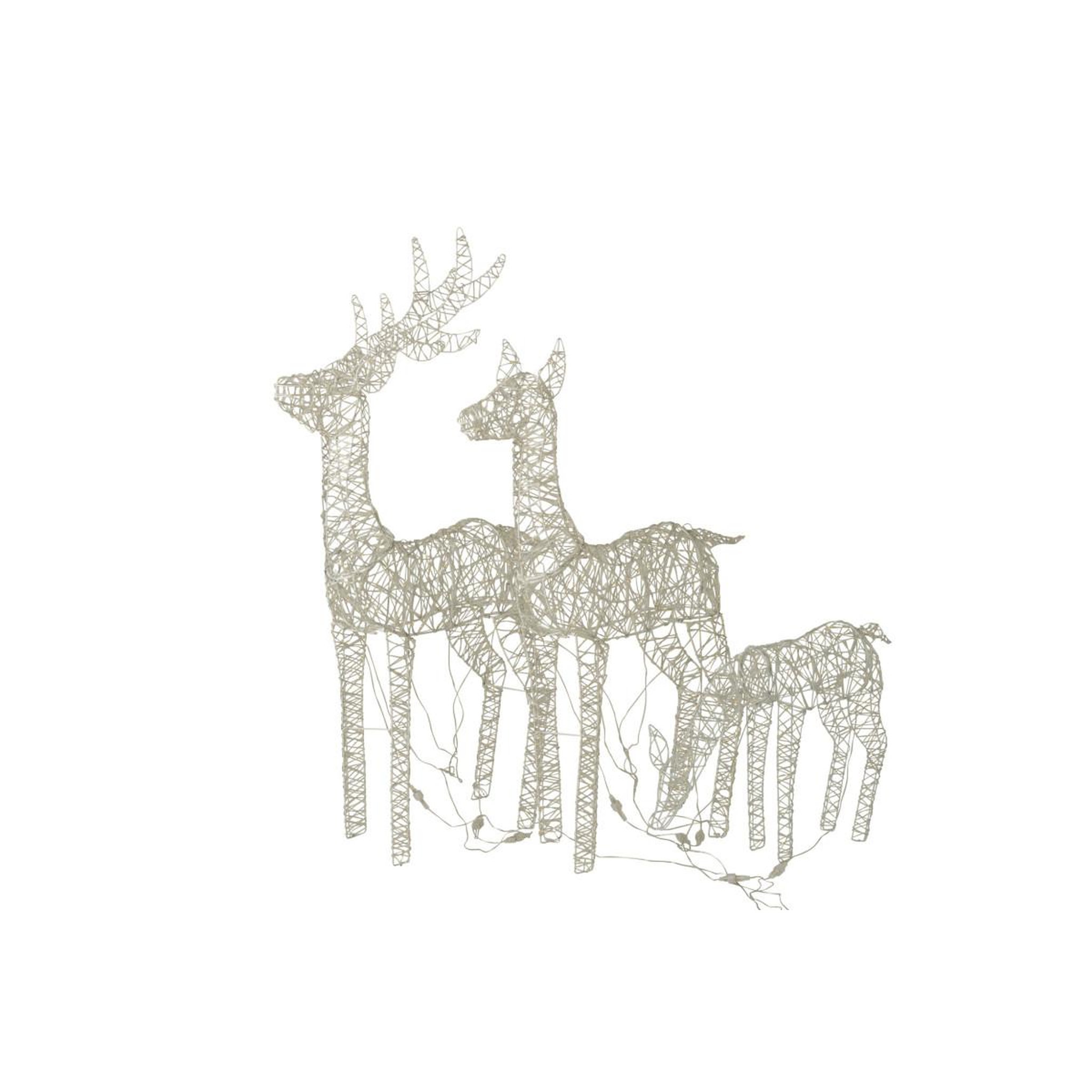 Voir la diapositive 4 : J-LINE Cerf à LED en Métal  Aubierge  110cm Blanc