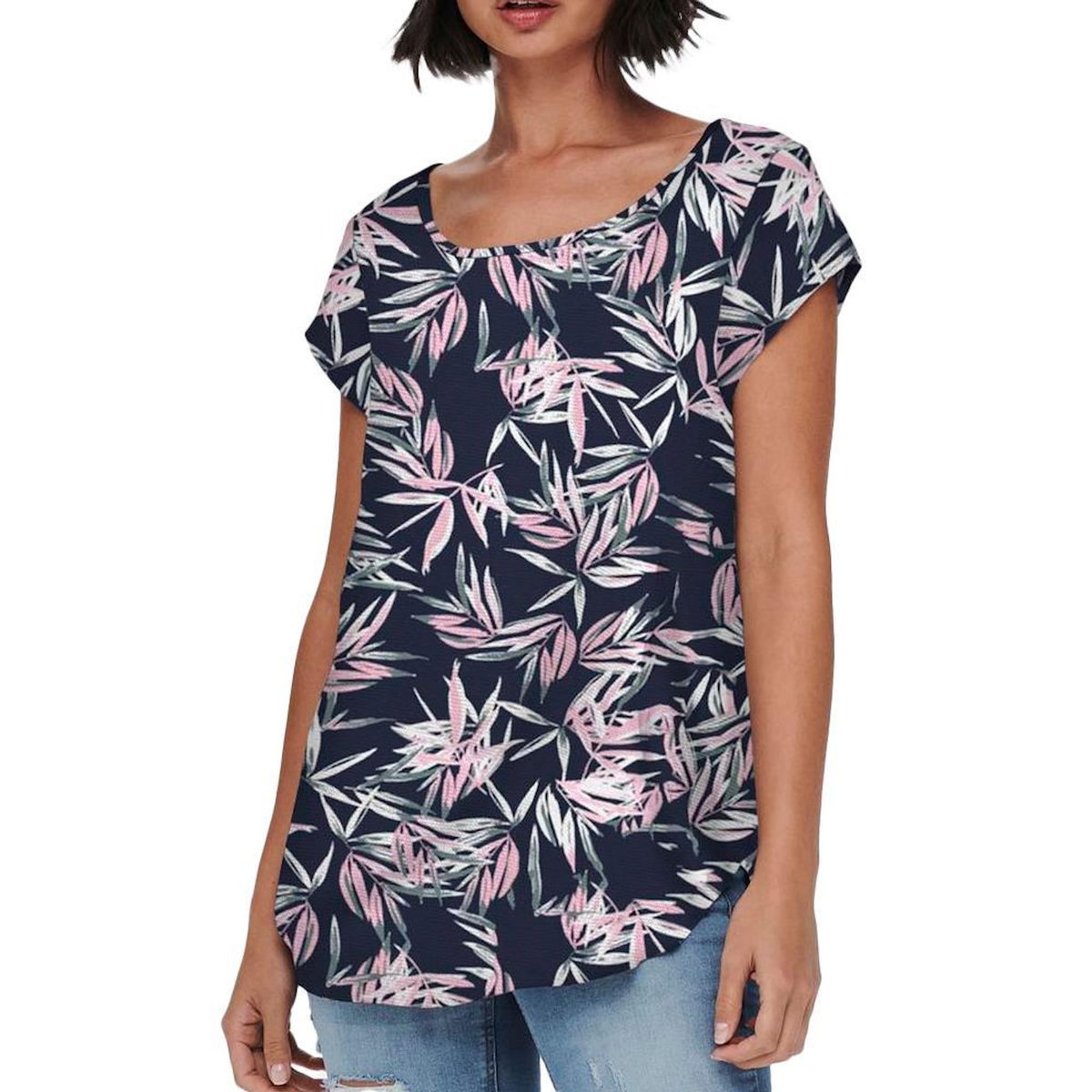 Only Top /Rose à motifs Femme Only Nova