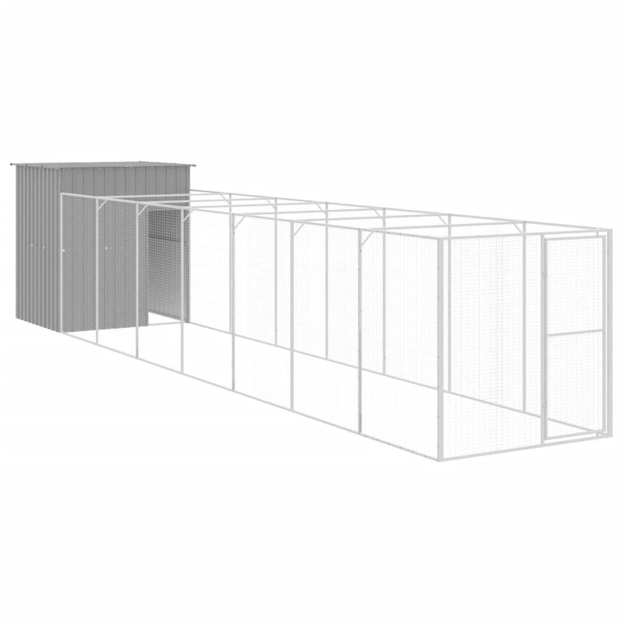 Voir la diapositive 2 : VIDAXL Niche pour chien avec cour gris clair 165x863x181 cm