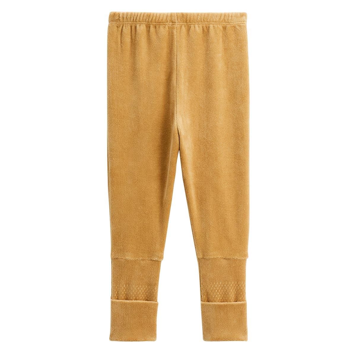 Petit Béguin Pyjama enfant 2 pièces en velours à pieds retroussables Swan