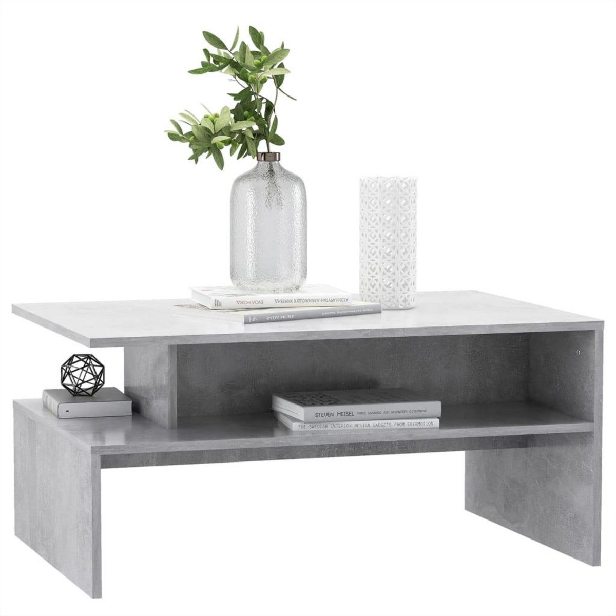 VIDAXL Table basse Gris beton 90x60x42,5 cm Bois d'ingenierie