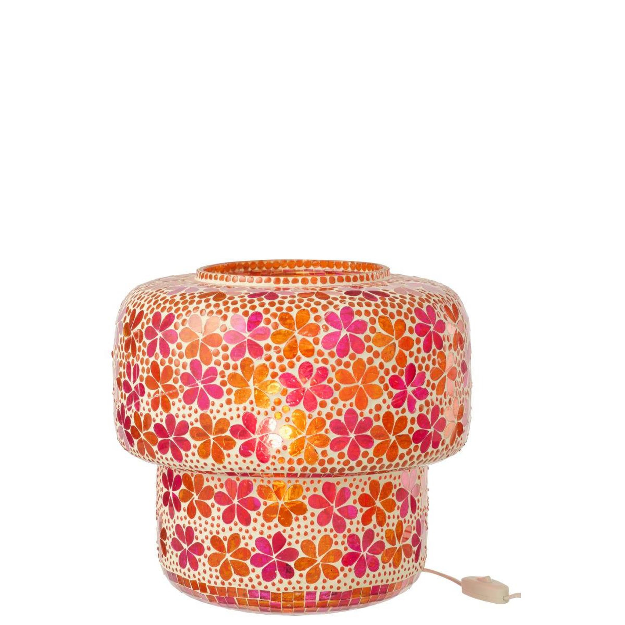 Voir la diapositive 2 : J-LINE Lampe à poser mosaïque  ruthie  33cm rose & orange