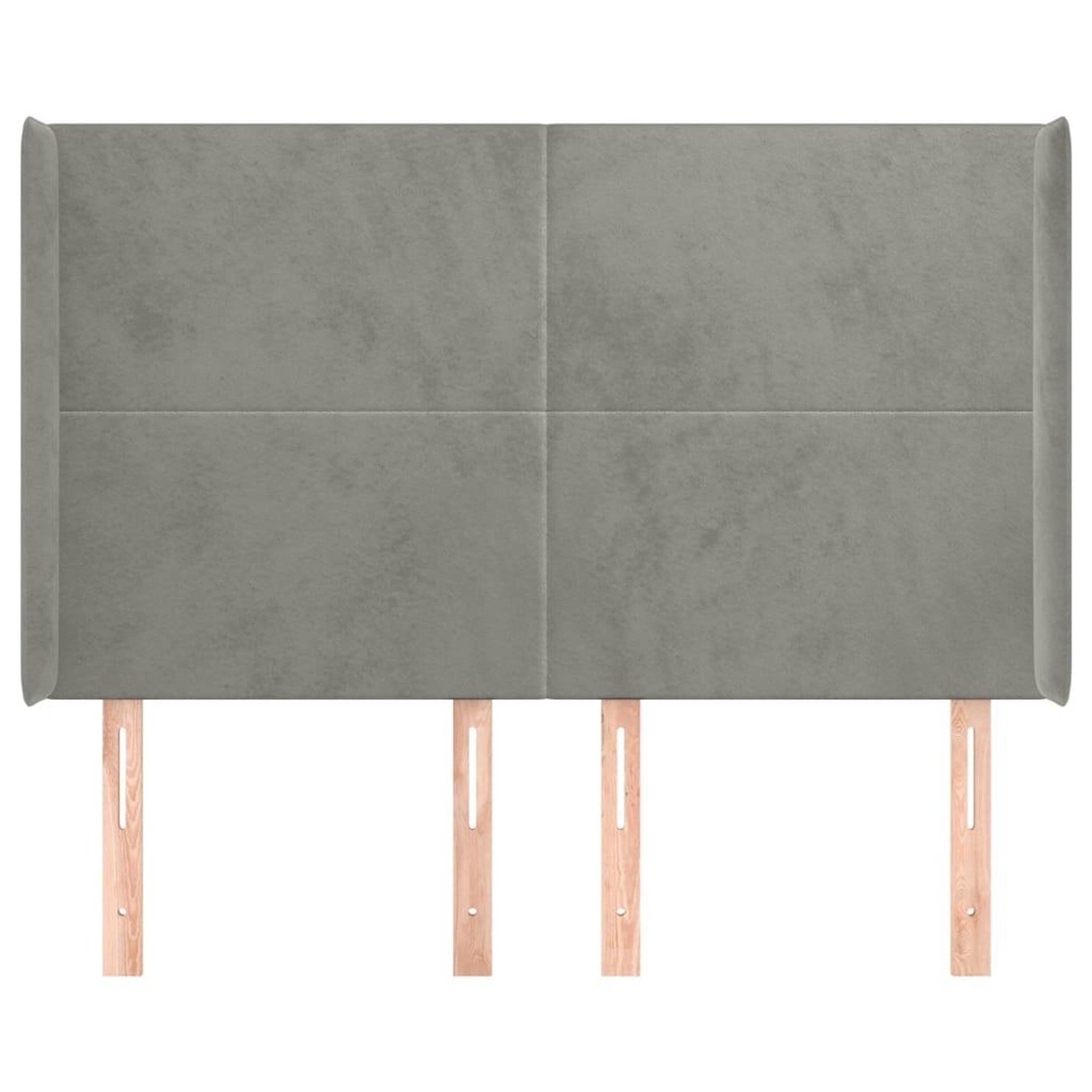 Voir la diapositive 3 : VIDAXL Tete de lit avec oreilles Gris clair 147x16x118/128 cm Velours