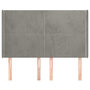 Voir la diapositive 3 : VIDAXL Tete de lit avec oreilles Gris clair 147x16x118/128 cm Velours