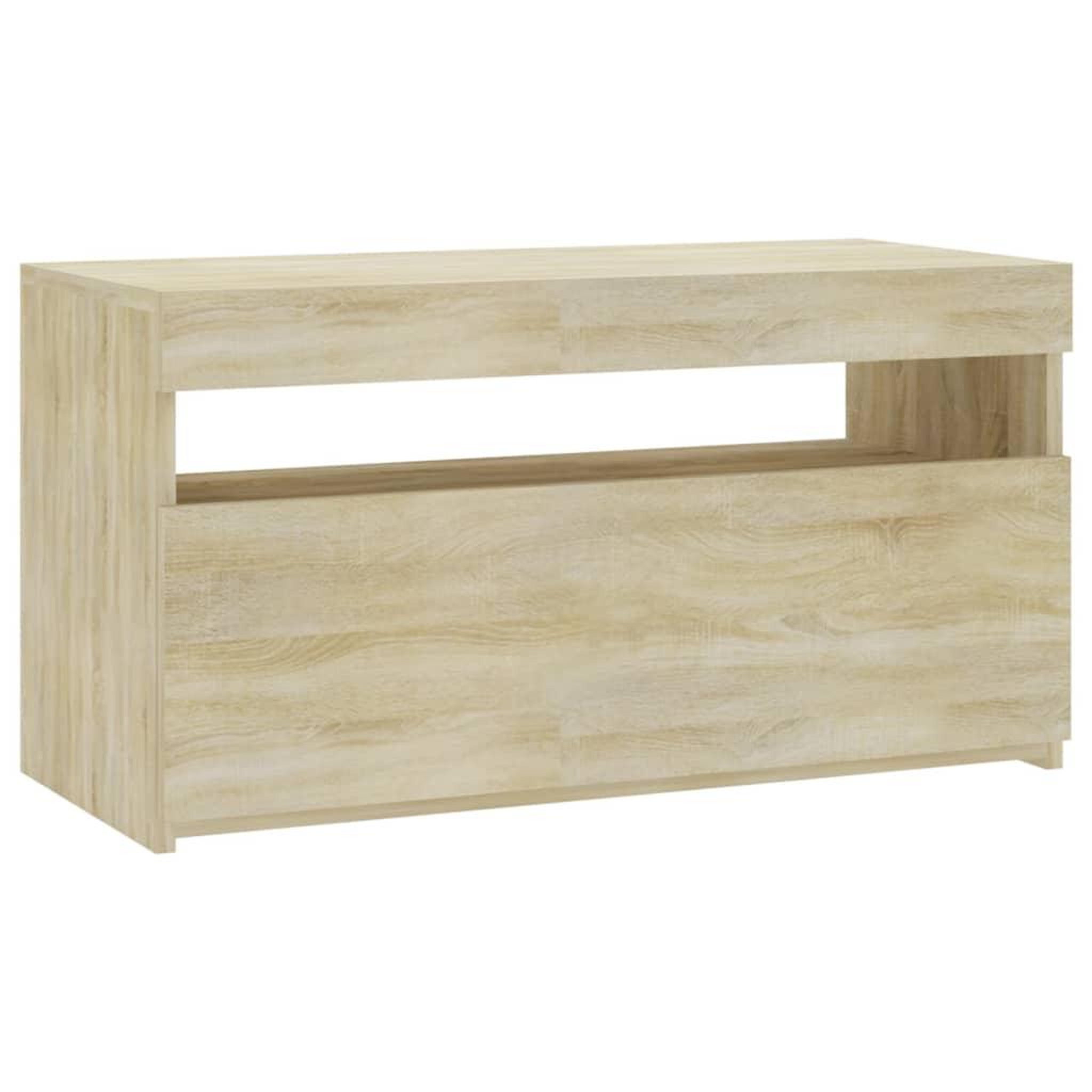 Voir la diapositive 2 : VIDAXL Meuble TV avec lumieres LED Chene sonoma 75x35x40 cm