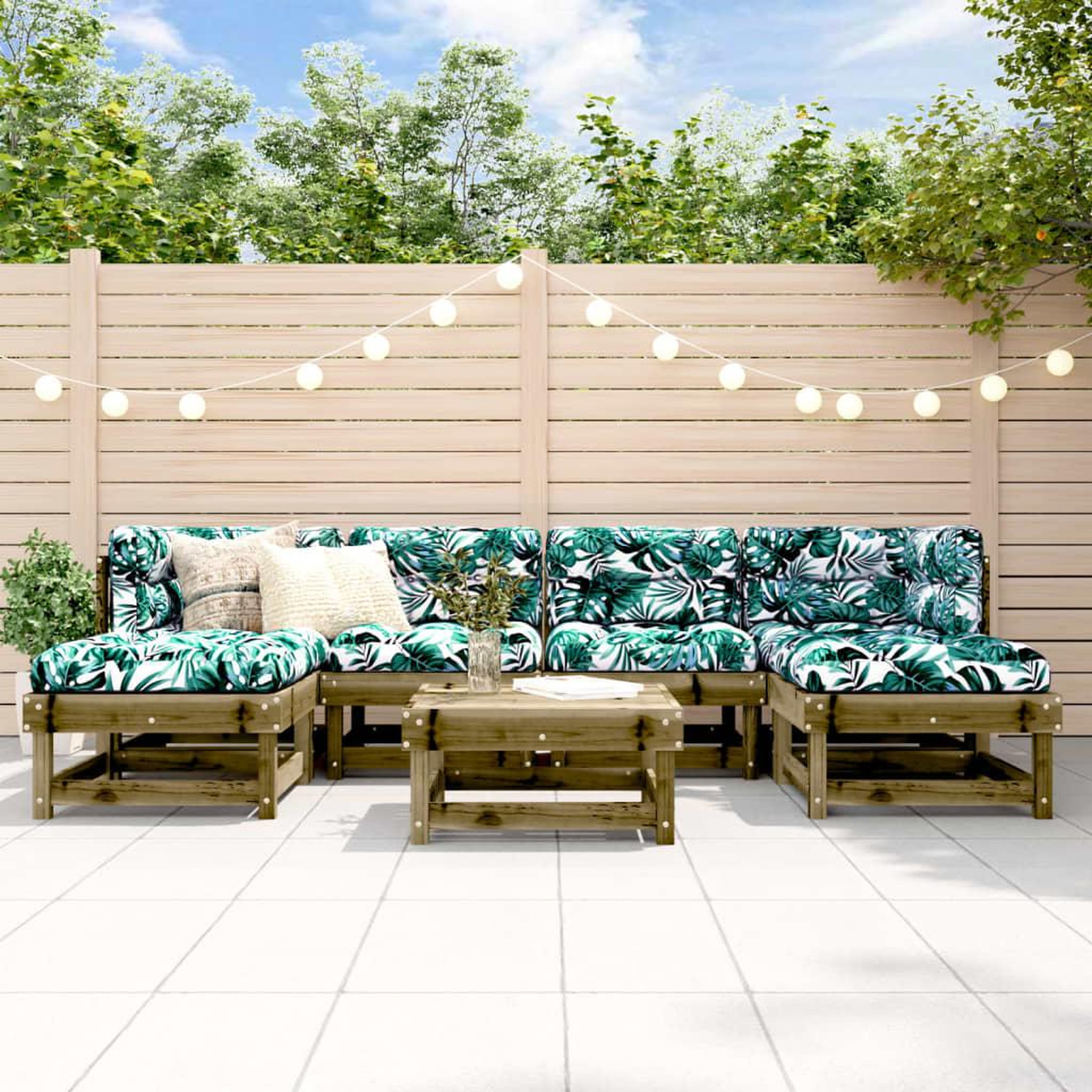 VIDAXL Salon de jardin 7 pcs bois de pin impregne