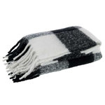 Paris Prix Plaid Imprimé  Carreaux  127x152cm Blanc & Noir