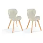 Lot de 2 chaises en tissu style scandinave pieds bois massif GAYA
