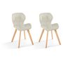 Voir la diapositive 1 : Lot de 2 chaises en tissu style scandinave pieds bois massif GAYA
