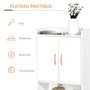 Voir la diapositive 5 : HOMCOM Meuble à chaussures scandinave placard 2 portes 4 étagères pieds effilés inclinés bois massif panneaux particules blanc