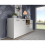 Voir la diapositive 3 : BEST MOBILIER Leolio - buffet bas - blanc et bois - 198 cm