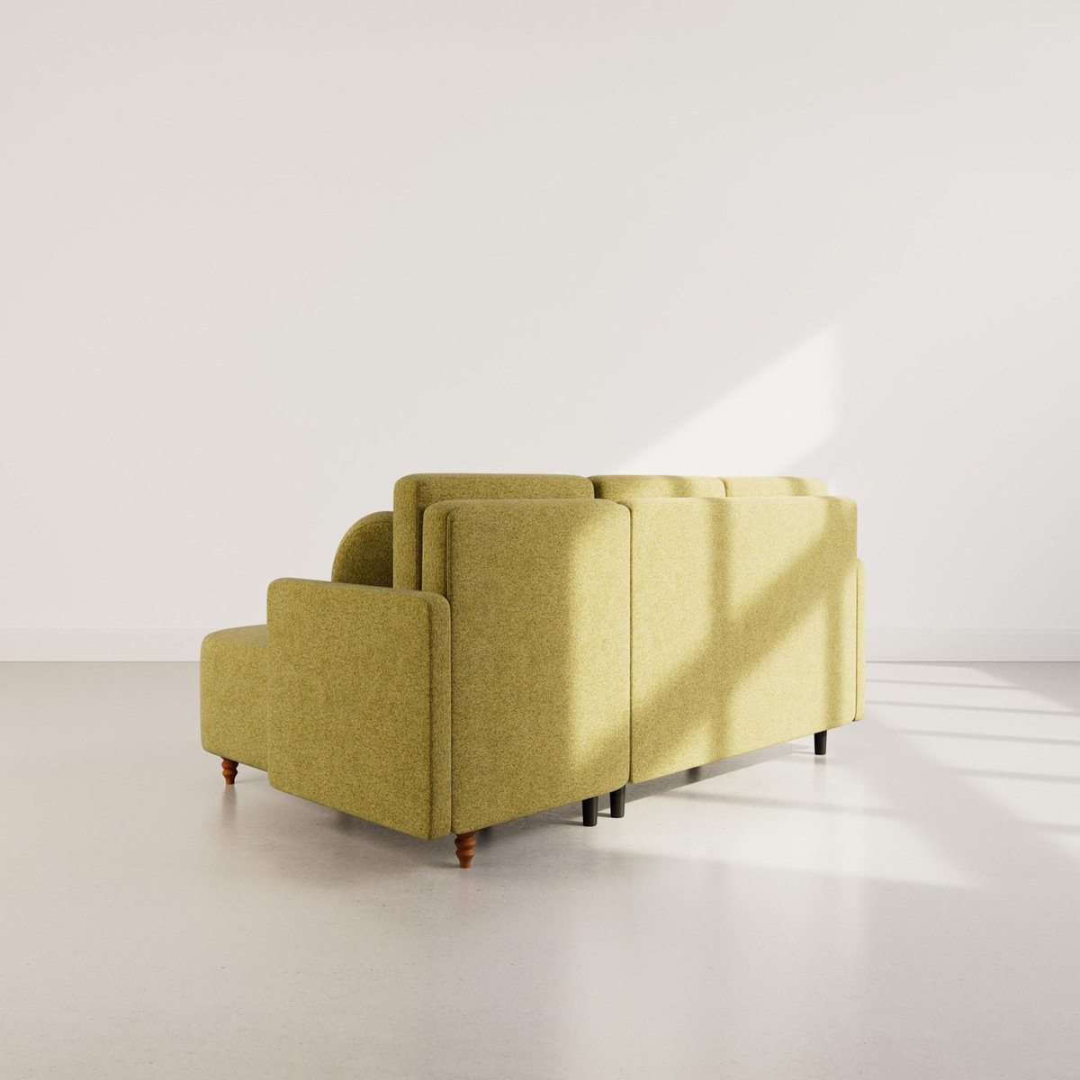 BEST MOBILIER Calypso - canapé d'angle réversible 4 places convertible avec coffre en tissu