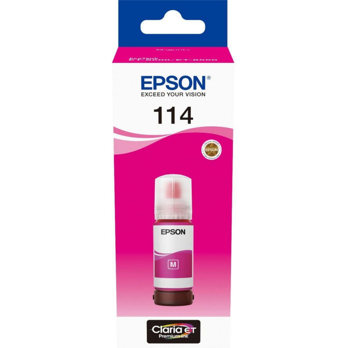 Epson Cartouche d'encre Bouteille d'Encre Ecotank 114 Magenta - C13T07B440