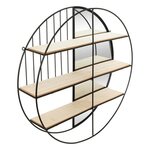 ATMOSPHERA Étagère Murale Avec Miroir  Zina  56cm Noir