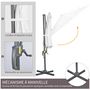 Voir la diapositive 6 : OUTSUNNY Parasol déporté octogonal inclinable manivelle avec pied en acier Ø 2,94 x 2,48H m blanc